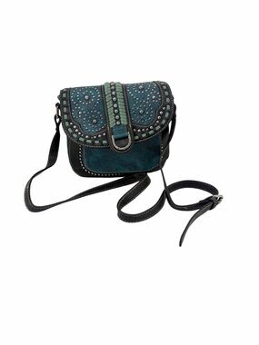 Montana West Teal Studded Crossbody Bag Western Boho Shoulder Purse